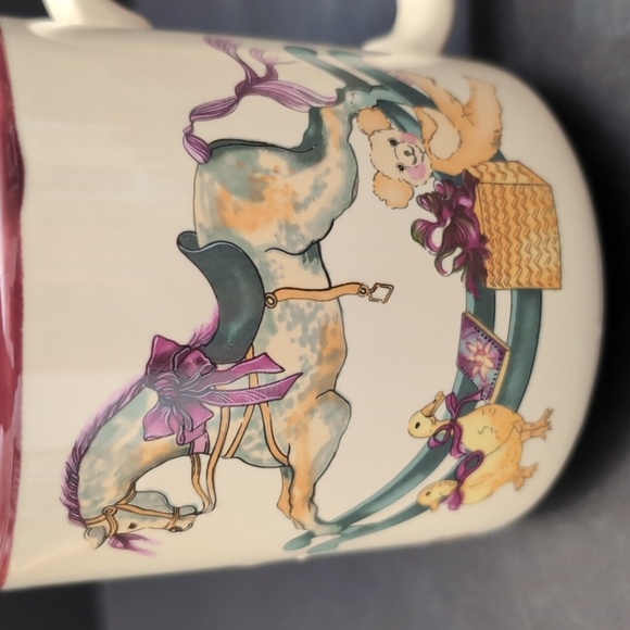 1987 Potpourri Press Set Of 2 Ceramic Rocking Horse/Toys Design Coffee Mug. - Picture 6 of 10